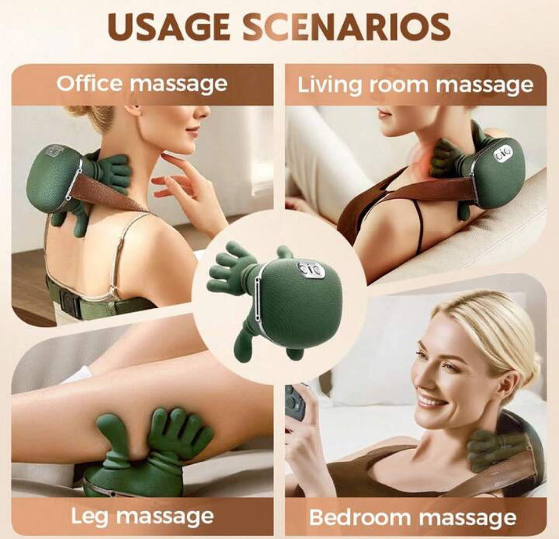 Electric Neck Massager 3D Kneading Heat Therapy for Back & Shoulders