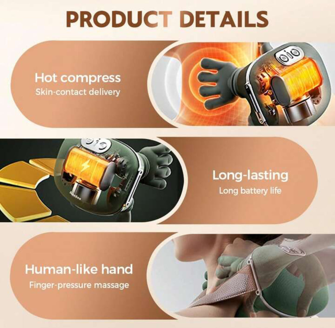 Electric Neck Massager 3D Kneading Heat Therapy for Back & Shoulders